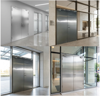 Poignée moderne à pousser et à tirer, installation facile, porte coupe-feu surdimensionnée en acier inoxydable robuste pour hôtels et bâtiments commerciaux