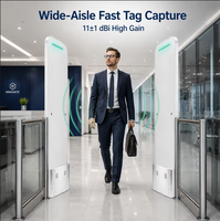 Porte de contrôle d'accès RFID UHF 902-928 MHz 865-868 MHz avec lecteur intégré, antenne PMMA AL intégrée, capteur infrarouge et lumière LED