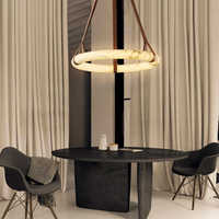 Moderne nordique personnalisé hôtel escaliers Foyer couloir décor grandes lampes suspendues lustres en albâtre de luxe