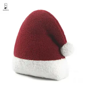 Almofada para chapéu de Papai Noel vermelho 100% poliéster, chapéu ecológico macio, travesseiro para decoração de festas e festas, novidade com 24