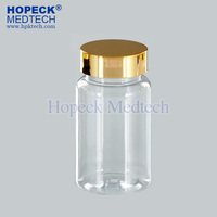 HOPECK Bouteille en PET de qualité médicale 5-120 ml, couleur et logo personnalisés pour flacons vides de pilules/capsules/vitamines avec bouchon à vis