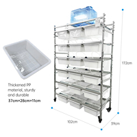 Plateau en plastique galvanisé à 6 niveaux et 18 tiroirs, à motif solide, mural, stable, verrouillable et respirant, pour l'élevage de rats en laboratoire
