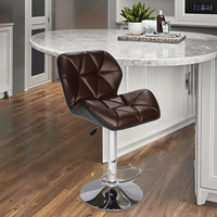 Tabouret de bar pivotant moderne et réglable avec dossier haut pour la maison, le bar, l'hôtel, le parc - Idéal pour la cuisine et la salle à manger
