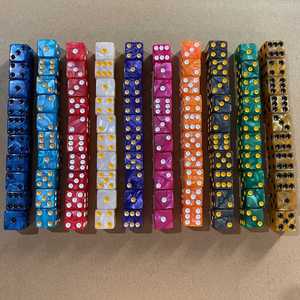 Dado de acrílico con patrón de perlas de 16 mm para juegos de mesa, accesorios de entretenimiento, venta al por mayor - Product Image 1