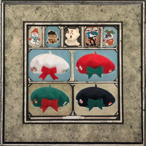 新しいファッション女性ベレー帽暖かいウールブレンド冬のバド帽子多用途の弓と毎日の使用とクリスマスのシーン - Product Image 3