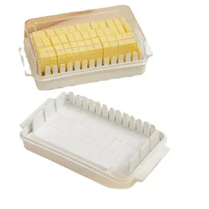 Kotak penyimpanan mentega, Set alat pemotong papan kue mentega keju transparan jaminan kualitas produsen dukungan plastik