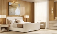 Sassanid OEM nouveauté lit rembourré Paris classique ensembles de chambre à coucher de luxe lit en tissu Modène avec pied