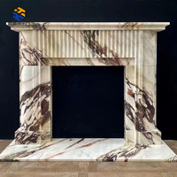 Vente en gros d'usine, cheminée en marbre artificiel naturel haut de gamme, cheminée en pierre sculptée sur mesure pour la maison