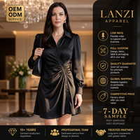 Robe chemise en satin pour le bureau, les affaires, les fêtes, les mariages, les cocktails, les dîners, les uniformes d'hôtel, logo personnalisé et commandes en gros