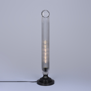 Modern Ribbed Clear Glass Table <b>Lamp</b> Metal Base Decorative <b>Bedside</b> <b>Lamp</b> for Bedroom Living Room Hotel <b>lamps</b> home decor OEM ODM - Product Image 5