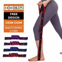 Corde de yoga personnalisée à 8 boucles, sangle d'entraînement segmentée pour Pilates, bande de résistance élastique pour le fitness et les étirements