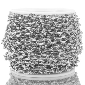 Cadenas de Acero Inoxidable Aceworks de 6.5mm de Ancho con Borde Prensado, Color Dorado/Acero, para Collares, Accesorios para Hacer Joyería DIY, 5m/rollo - Product Image 5