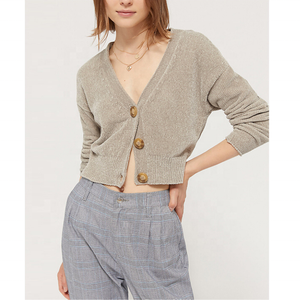 Cardigan tricoté à col v en Polyester pour femmes, sweat-shirt - Product Image 5