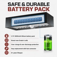 Lampe murale solaire de jardin style brique 900lm IP65 étanche avec détecteur de mouvement Garantie 3 ans