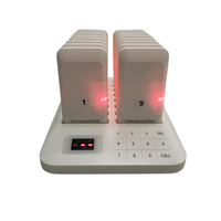 Café Service Table de radiomessagerie Beeper carré pas de vibration 1 Base 16 buzzers système d'appel de serveur sans fil téléavertisseurs d'appel pour Restaurant