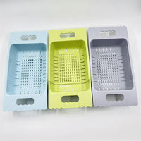 Panier de drainage réglable pour fruits et légumes AK3038, panier de drainage en plastique rétractable et réglable