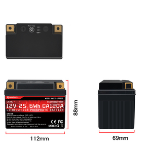 Powersports Snowmobile Accessories 12V CCA70 2Ah 12.8V Battery , Lead-<b>free</b> Light <b>Weight</b> for Cranking Motorcycle AMX12-LFPS02 Sno - Product Image 6