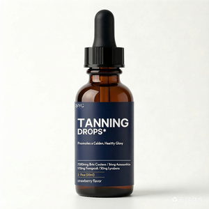 Gouttes de bronzage OEM de haute qualité saveur fraise, vitamines et astaxanthine pour l'éclat de la peau, soutien du collagène et un teint sain - Product Image 1