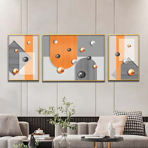 Dipinto moderno <span class=keywords><strong>di</strong></span> lusso nordico a tre vizi in porcellana astratta da salotto arte decorazione per la casa - Product Image 2