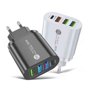 36W <b>USB</b> <b>C</b> Charging Block for IPhone13 12 Pro Max <b>Type</b>-<b>c</b> <b>Adapter</b> 4-port Multi-function Android Charger <b>USB</b> PD Wall Charger - Product Image 1