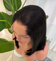 Perruque Bob Lace Front HD 13x4 Type M |   Perruque en cheveux humains vierges sans colle pour femmes noires |   Ligne de cheveux naturelle pré-épilée