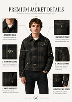 Jaket Kerja Retro Pria Kustom, Jaket Trucker Denim Vintage Kancing Depan, Pakaian Luar Kasual Pabrik