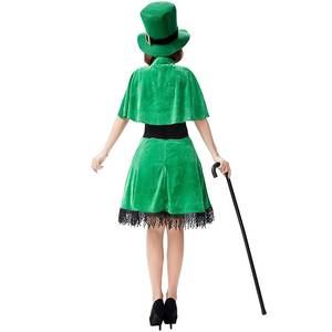 Costumes populaires pour adultes et enfants, tenue de lutin verte, festival ethnique irlandais, fête d'Halloween, carnaval, déguisement - Product Image 3