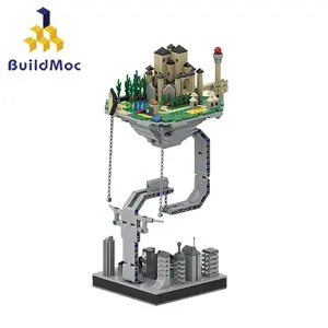 Buildmoc lâu đài tác phẩm điêu khắc bị đình chỉ trọng lực xây dựng khối năng động vật lý cân bằng Tiểu Thuyết gạch đồ chơi trẻ em