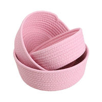 Panier tissé en corde de coton fait main personnalisé panier de rangement d'épicerie de bureau multifonctionnel de grande capacité