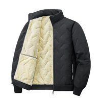 Veste matelassée à capuche en polyester pour homme, ultrasonique, grande taille, doublée polaire, épaisse, style Sherpa, pour le printemps, modèle transfrontalier