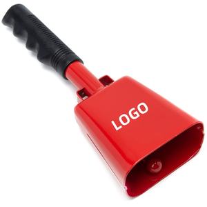 定制运动啦啦队铃大声牛铃噪音器10英寸带柄牛铃钢 - Product Image 2