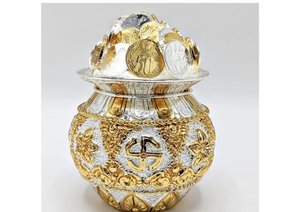 Ashtalakshmi Coin Kalash Gold and Silver Plated 5 Inch Sacred Puja Kalash for Home Temple Vastu Prosperity Decor Gift - Product Image 4