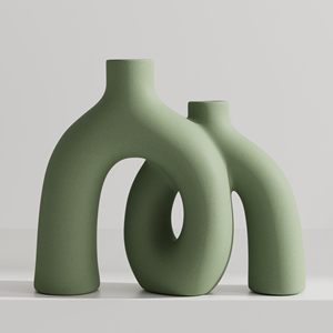 Vase en céramique au design unique pour la décoration de table de jardin moderne <span class=keywords><strong>2023</strong></span>, décoration de mariage, fleurs - Product Image 4