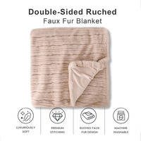 Couverture en fausse fourrure pour adulte, 100 % polyester, lavable en machine, couverture de luxe en fausse fourrure, vente chaude