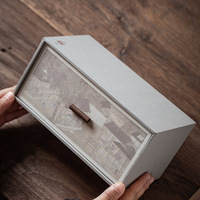 Boîte d'emballage en carton pour service à thé en panneaux rigides de style ancien et boîte d'emballage en porcelaine, emballage en papier