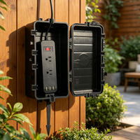 Boîtier de protection étanche IP65 pour prise extérieure, pour câble d'alimentation, idéal pour lumières de jardin, de Noël, de rue et d'hôtel - Dimmable
