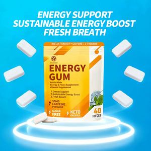 OEM Kaubare Koffein-Energie Minz gummi L-Theanin-Unterstützung Sustained Mental Energy Alert ness Mint Supplement - Product Image 3