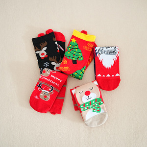 Calcetines de media pantorrilla para otoño e invierno, con diseño navideño de dibujos animados de Papá Noel, renos y copos de nieve, para mujeres y hombres. - Product Image 5