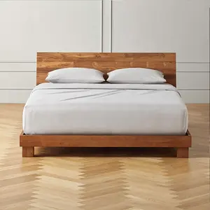 New Arrival Modern Hotel Simple Bedroom Furniture Solid Wood Bed