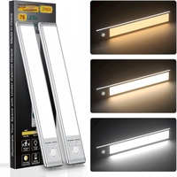 Lampu Malam LED Sensor Magnetik Penginderaan Tubuh Manusia, Plastik, untuk Lemari & Nakas, Peredupan Tanpa Tingkat, Desain Modern untuk Kamar Tidur, Produk Terlaris