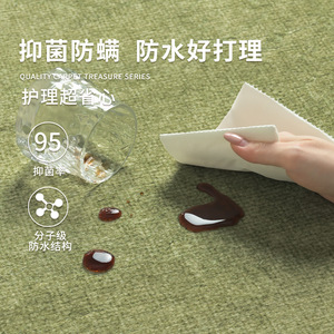 Green Carpet Solid Color Thick Polyester Fiber Washable Home Living Room Bedroom Floor <b>Mat</b> <b>Large</b> Area Square Shape - Product Image 3