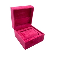 Boîte d'emballage de montre en velours délicat avec logo personnalisé Organisateur de présentation en bois pour boîtier de montre carré de luxe pour couple