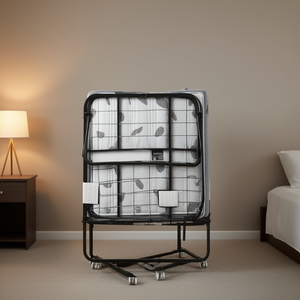 Cama Plegable con Estructura Metálica Resistente, 38 x 75 Pulgadas, Tamaño Individual, con Colchón de Espuma Viscoelástica, Portátil para Adultos e Invitados - Product Image 2