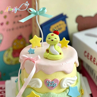 Listo para Enviar, en Stock, Venta al por Mayor, Suministros Comestibles para Decoración de Pasteles, Adornos de Serpiente 3D de Azúcar para Pasteles de Cumpleaños