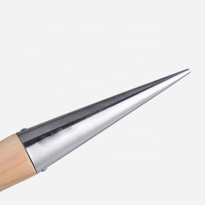 Hand <strong>Dibber</strong> With Wooden Handle Chrome Coated Stainless Steel Head - Lightweight Sturdy Hand Held Bulb Planter for Sowing Seeds - Product Image 3