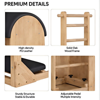 Baril d'escalade en bois de chêne pour Pilates, idéal pour les studios de yoga et de Pilates, pour l'extension dorsale et l'entraînement du tronc – Appareil de Pilates