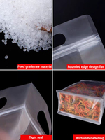 Sacs d'emballage alimentaire en plastique transparent à fond plat avec fermeture éclair refermable et encoche de déchirement
