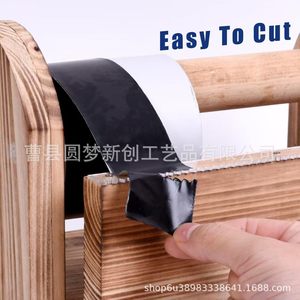 Organizador de escritorio de madera para oficina, dispensador de cinta adhesiva, soporte para rollos de película, cortador de cinta - Product Image 3