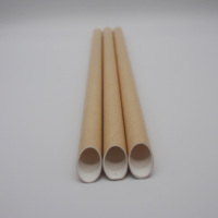Conception de bambou rayé recyclable biodégradable écologique pailles en papier jetables 200mm Kraft papier boisson accessoires pour bars