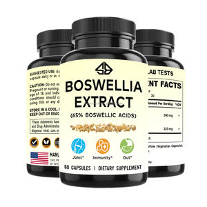 Extracto de Incienso Ayurvédico Indio de Marca Privada, Ácidos Boswélicos, Salud de las Articulaciones, Inmunidad, Intestinal y Metabólica, 60 Cápsulas, COA - Product Image 1